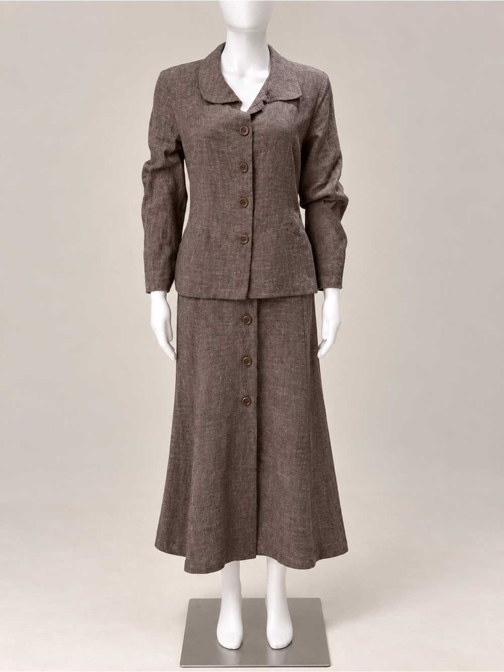 Vintage Sonia Rykiel Paris 100% Linen 2 Piece Skirt Suit Made in France Large